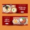 Sushi red background vector illustration for banners. Food watercolor design for commercial use