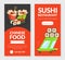 Sushi Restaurant, Chinese Food Landing Page Templates Set, Traditional Asian Meal Fast and Free Delivery, Online Food