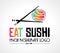 Sushi Restaurant flat style logo design for food company