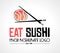 Sushi Restaurant flat style logo design for food company