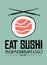 Sushi Restaurant flat style logo design for food company