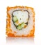 Sushi roll with crab and orange tobico