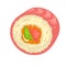 Sushi roll filling flat vector icon for Japanese cuisine restaurant menu