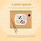 Sushi Roll Plate Food Top View Flat Vector
