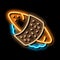 sushi roll rice fish meat neon glow icon illustration