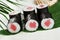 Sushi roll tuna chives mini kappa maki in the