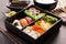 Sushi and Rolls in Bento Box