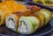 sushi rolls close-up