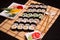 Sushi and rolls, Japanese food, culinary delicacies, chopsticks 3