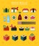 Sushi and rolls set icon