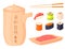 Sushi rolls vector food and japanese gourmet seafood traditional seaweed fresh raw snack illustration