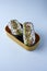 Sushi sandwich onigarizu with salnom