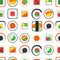 Sushi Seamless Pattern Background. Vector