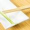Sushi set on a bamboo placemat