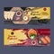 Sushi set illustrations for banners. Creative watercolor template design for commercial use