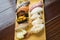 A sushi set from Otaru, Hokkaido, Japan. Variety of sushi such a