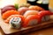 sushi set rice fish meal japan food seafood japanese roll. Generative AI.