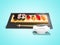 Sushi set on wooden stand with wooden chopsticks and sauce 3d render on blue background with shadow