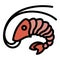 Sushi shrimp icon, outline style