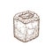 Sushi sketch icon, Japanese food cuisine rice roll