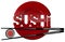 Sushi - Symbol with Plate and Chopsticks