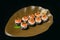 Sushi Tartaro Roll on a black background