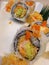 Sushi tempura with egg shrimp