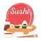 sushi time, rolls sauce japanese traditional cuisine poster