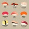 Sushi with titles