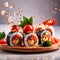 Sushi, traditional Japanese meal of prepared raw seafood