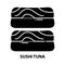 sushi tuna icon, black vector sign with editable strokes, concept illustration