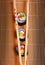 Sushi and wooden chopsticks
