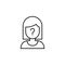 Suspect, woman, question mark icon. Element of law and justice icon. Thin line icon for website design and development, app