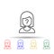 Suspect, woman, question mark multi color style icon. Simple thin line, outline vector of law and justice icons for ui and ux,