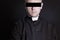 Suspect young priest blindfolded