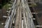 Suspended bamboo floored bridge leading to the jungle in the Philippines