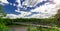 Suspended cable-stayed bridge over the Neman river