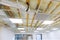 Suspended ceiling structure and installation of ceiling gypsum board