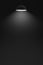 Suspended luminous lamp. A dark room. Copy space