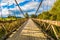 Suspended wooden bridge