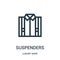 suspenders icon vector from luxury shop collection. Thin line suspenders outline icon vector illustration