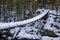 Suspension bridge that connects Trash Trail and the train wreck trail in Whistler, BC