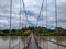 Suspension bridge that crossing Mentarang River, Malinau.