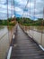 Suspension bridge that crossing Mentarang River, Malinau