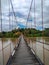 Suspension bridge that crossing Mentarang River, Malinau, outback of Borneo