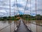 Suspension bridge that crossing Mentarang River, Malinau, outback of Borneo