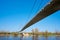 The suspension bridge Herrengrugsteg over the river Elbe near Magdeburg