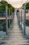 Suspension bridge hidden on the beach