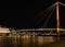 Suspension Bridge at night in Lyon France