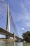 Suspension Bridge Over Ada Girder With Stairs and Pylon Detail - Belgrade - Serbia